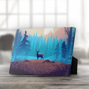 Antlers in the Forest Desktop Canvas Desktop Canvas 25 x 20cm Clock Canvas
