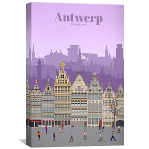 Antwerp Canvas - Studio 324 Art 30 x 45cm / Unframed Canvas Print Clock Canvas