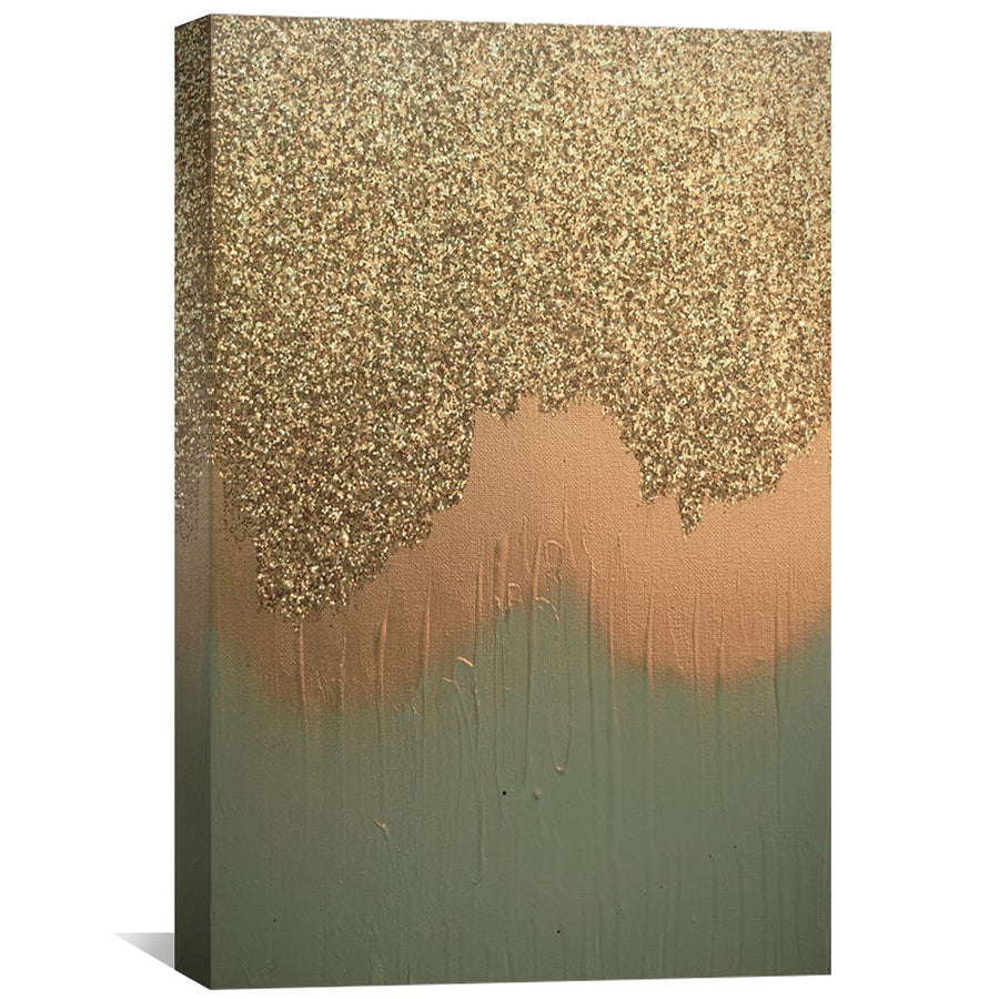 Aqua Gold Shimmer Canvas Art Clock Canvas