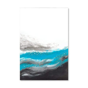 Aqua Wave Canvas Art Clock Canvas