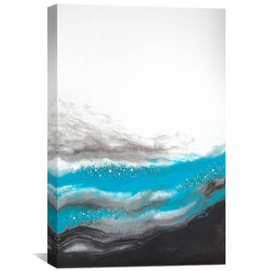 Aqua Wave Canvas Art 30 x 45cm / Unframed Canvas Print Clock Canvas
