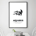 Aquarius - Black Canvas Art Clock Canvas
