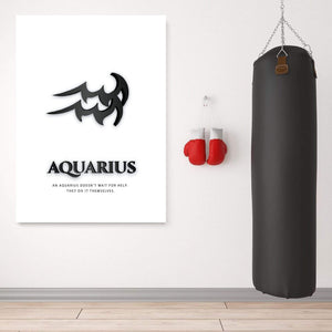 Aquarius - Black Clock Canvas
