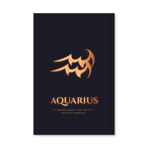 Aquarius - Gold Canvas Art Clock Canvas