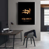 Aquarius - Gold old Clock Canvas
