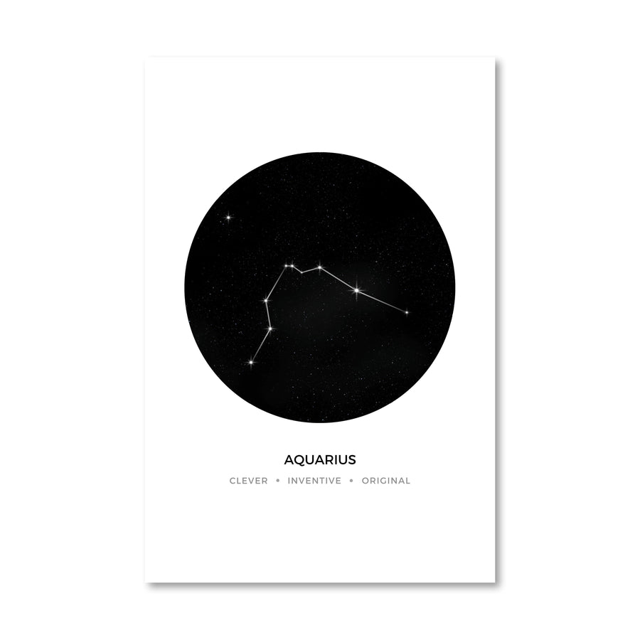 Aquarius Traits Canvas Art 40 x 50cm / No Board - Canvas Print Only Clock Canvas