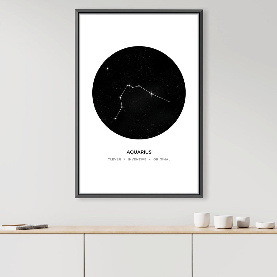 Aquarius Traits Canvas Art Clock Canvas