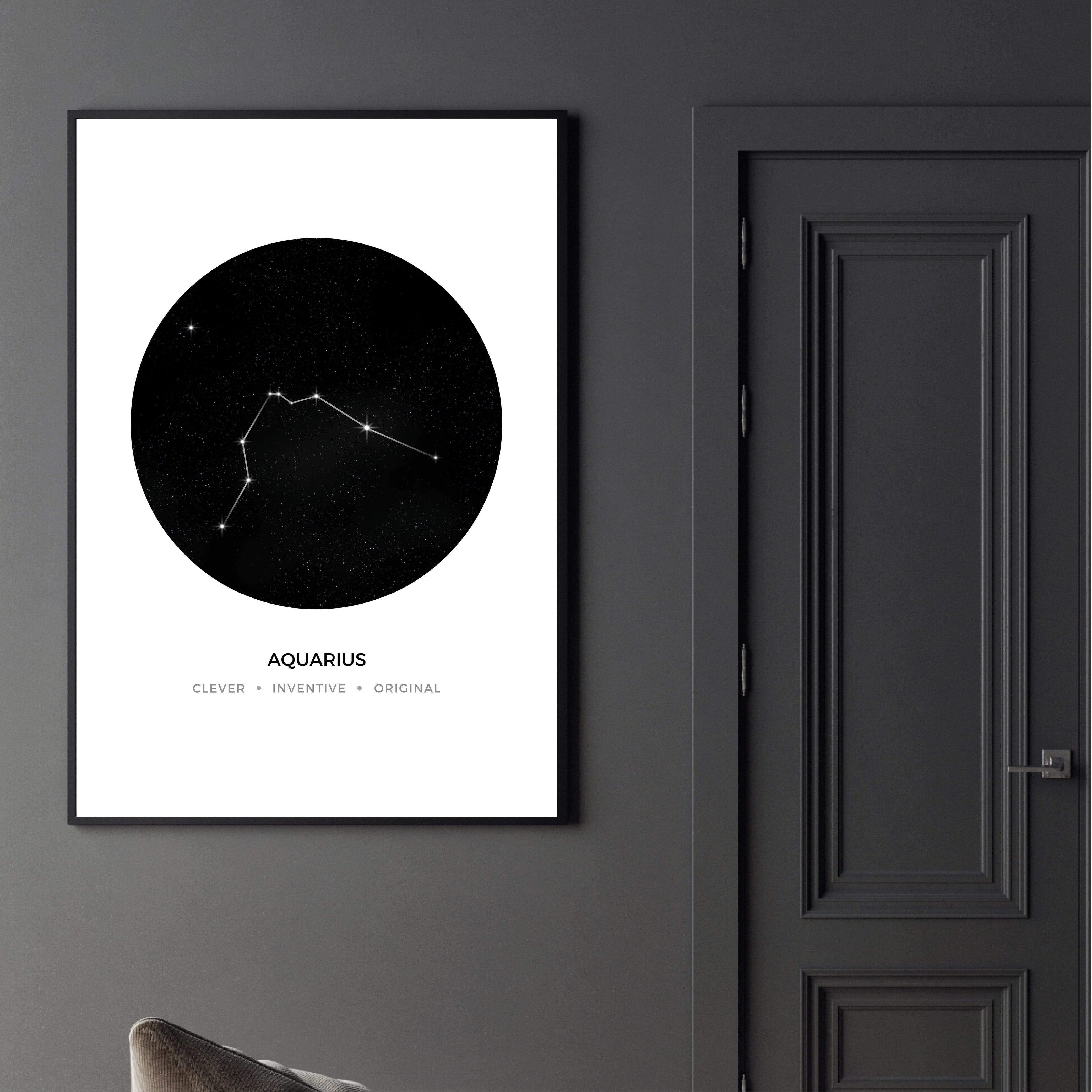 Aquarius Traits Canvas Art Clock Canvas