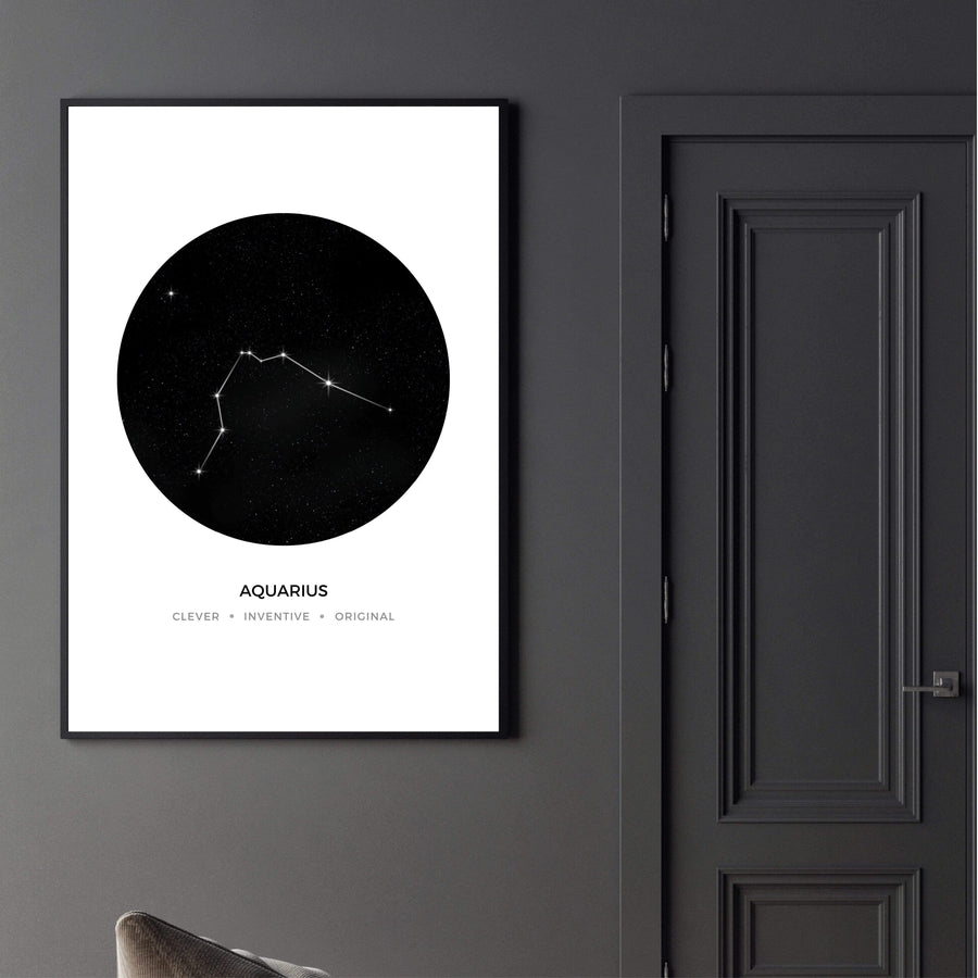 Aquarius Traits Canvas Art Clock Canvas