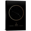 Aquarius Traits Gold Canvas Art 40 x 60cm / Unframed Canvas Print Clock Canvas