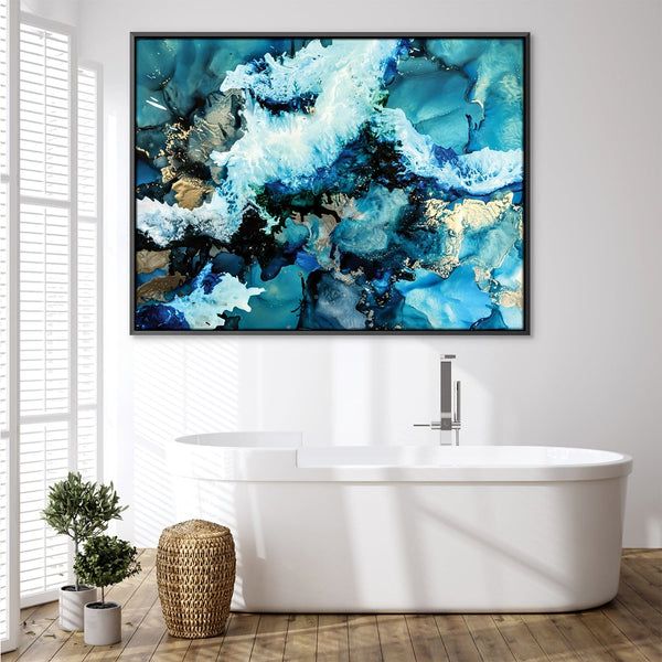 Arctic Blue Canvas Art 45 x 30cm / Unframed Canvas Print Clock Canvas