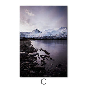 Arctic Landscape Canvas Art C / 40 x 50cm / No Board - Canvas Print Only Clock Canvas
