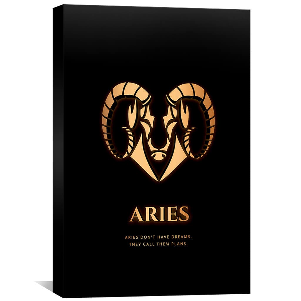 Aries - Gold Canvas Art 30 x 45cm / Unframed Canvas Print Clock Canvas