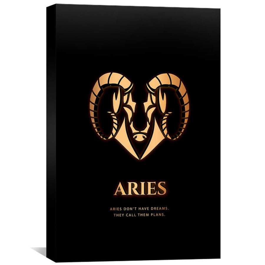Aries - Gold Canvas Art 30 x 45cm / Unframed Canvas Print Clock Canvas