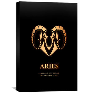 Aries - Gold Canvas Art 30 x 45cm / Unframed Canvas Print Clock Canvas