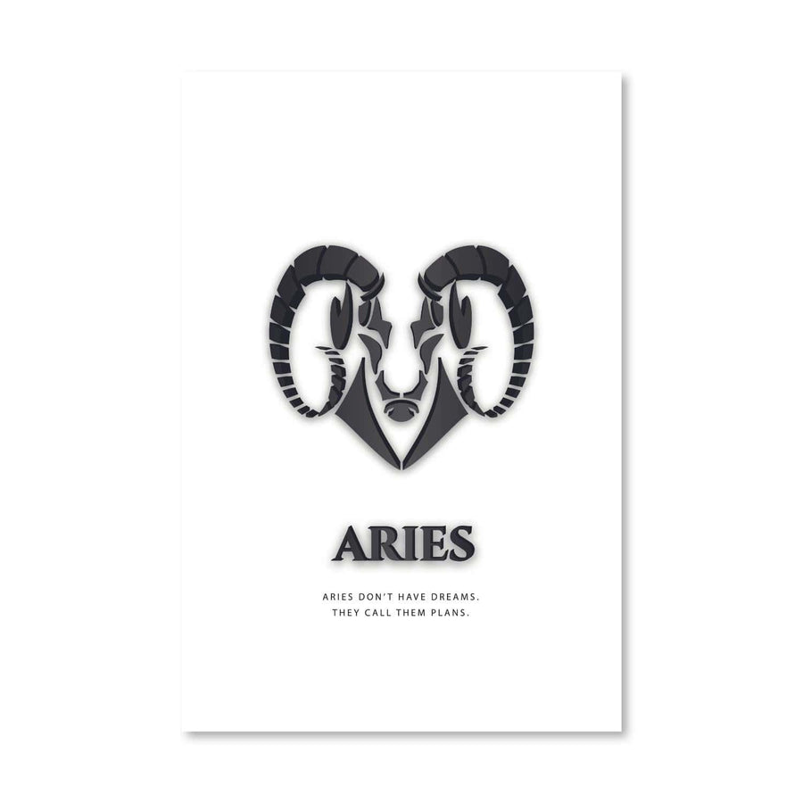 Aries - White Canvas Art Clock Canvas