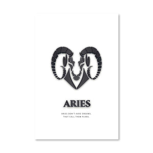 Aries - White Canvas Art Clock Canvas