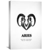 Aries - White Canvas Art 30 x 45cm / Unframed Canvas Print Clock Canvas