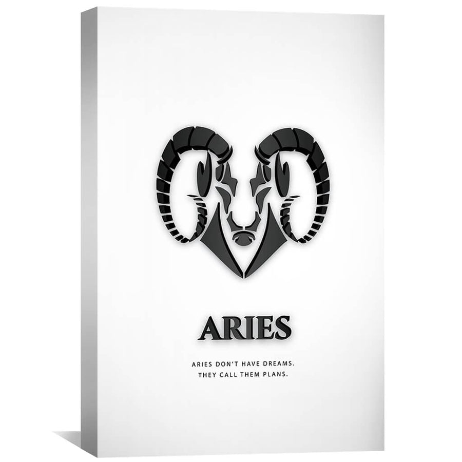 Aries - White Canvas Art 30 x 45cm / Unframed Canvas Print Clock Canvas