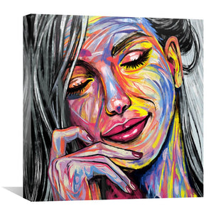 Artistic Woman Canvas Art 30 x 30cm / Unframed Canvas Print Clock Canvas
