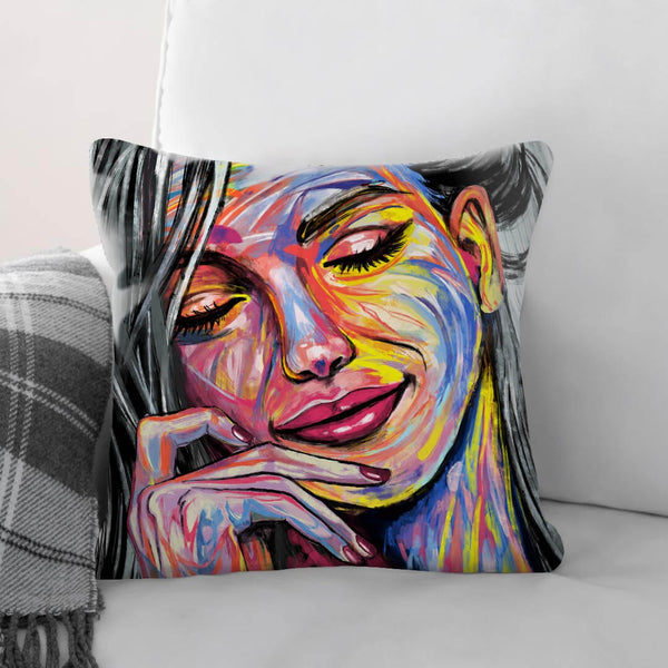 Artistic Woman Cushion Cushion Cushion Square Clock Canvas