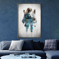 Astronaut Brush Strokes Canvas Art Clock Canvas