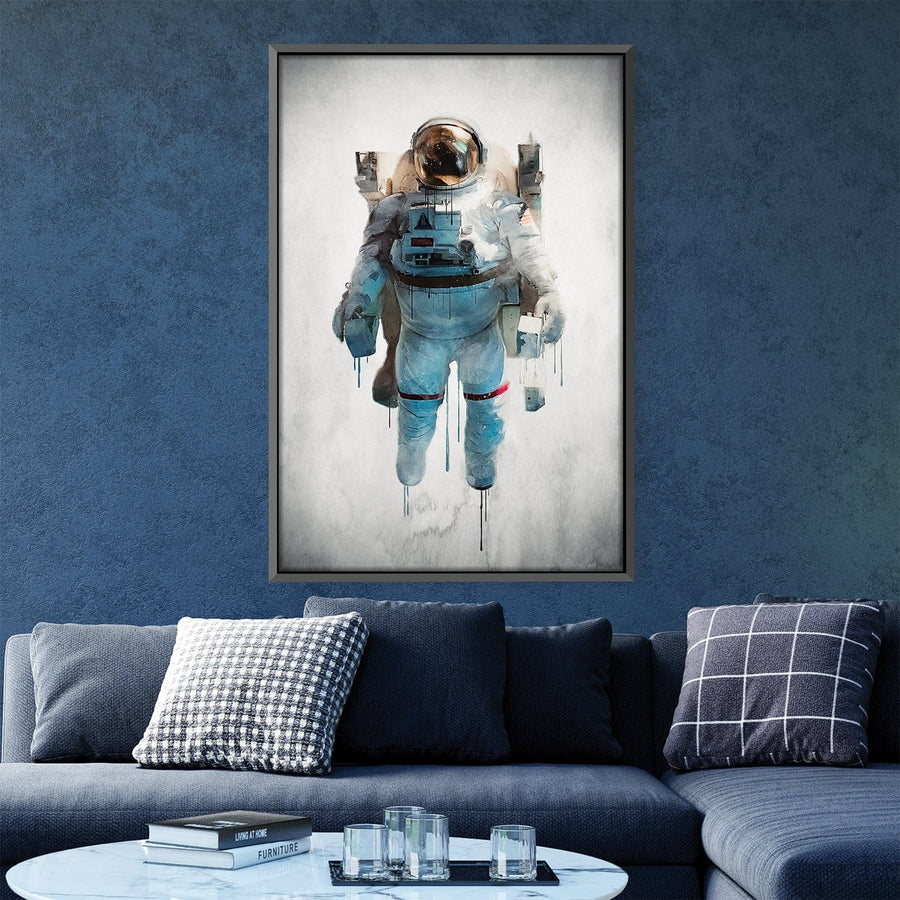 Astronaut Brush Strokes Canvas Art Clock Canvas
