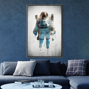 Astronaut Brush Strokes Canvas Art Clock Canvas