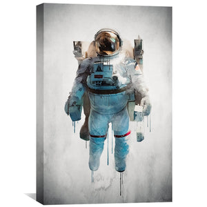 Astronaut Brush Strokes Canvas Art 30 x 45cm / Unframed Canvas Print Clock Canvas