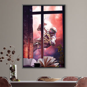 Astronaut Window Canvas Art Clock Canvas