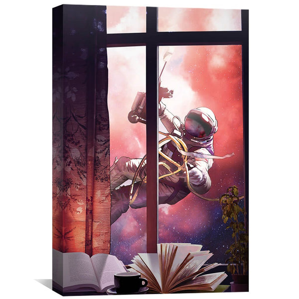 Astronaut Window Canvas Art 30 x 45cm / Unframed Canvas Print Clock Canvas