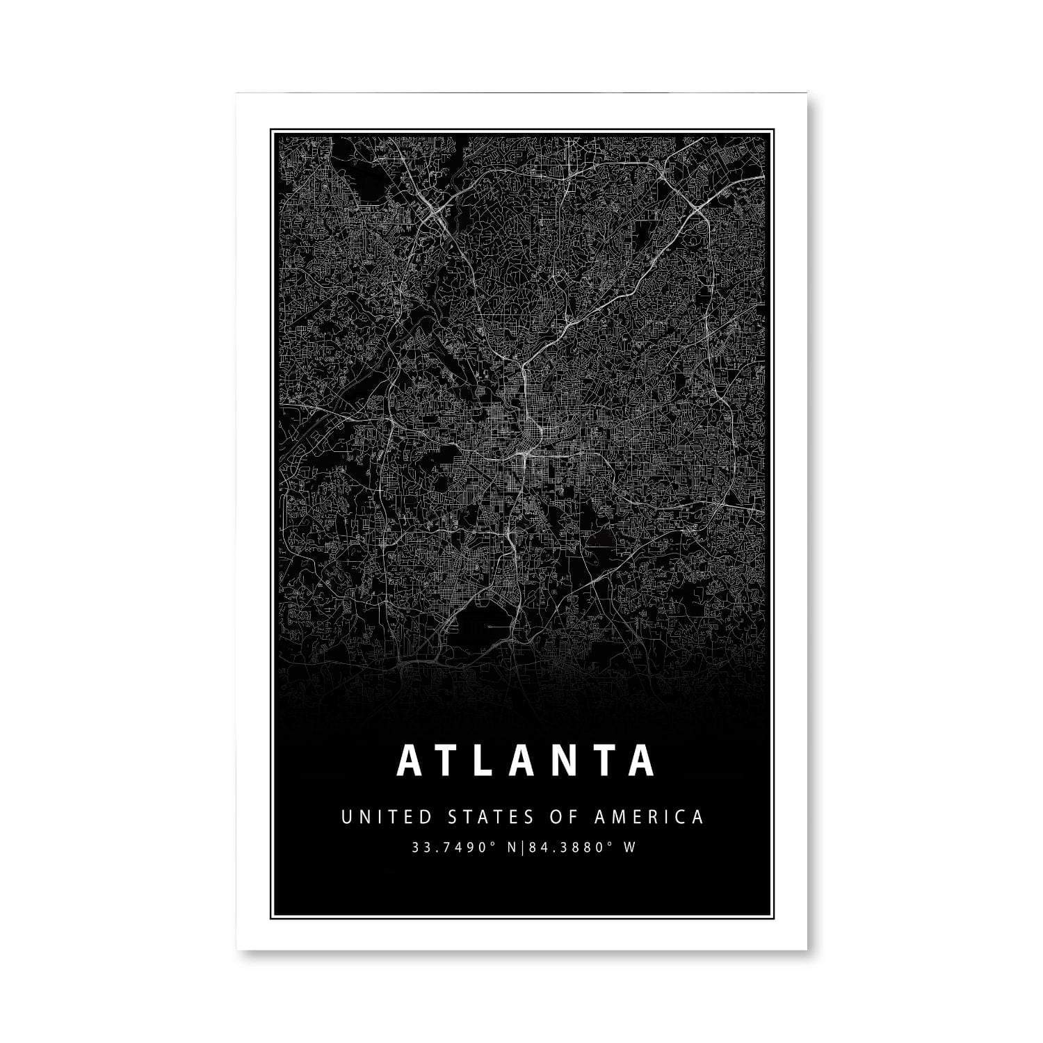 Atlanta Black Canvas Art Clock Canvas