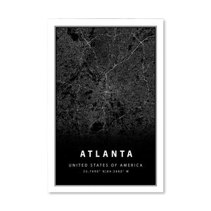 Atlanta Black Canvas Art Clock Canvas