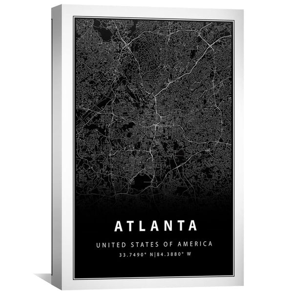 Atlanta Black Canvas Art Clock Canvas