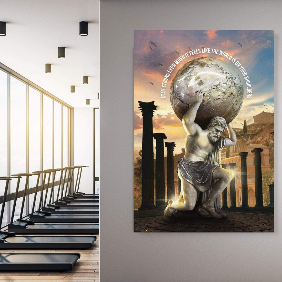 Atlas Strength - Quote Clock Canvas