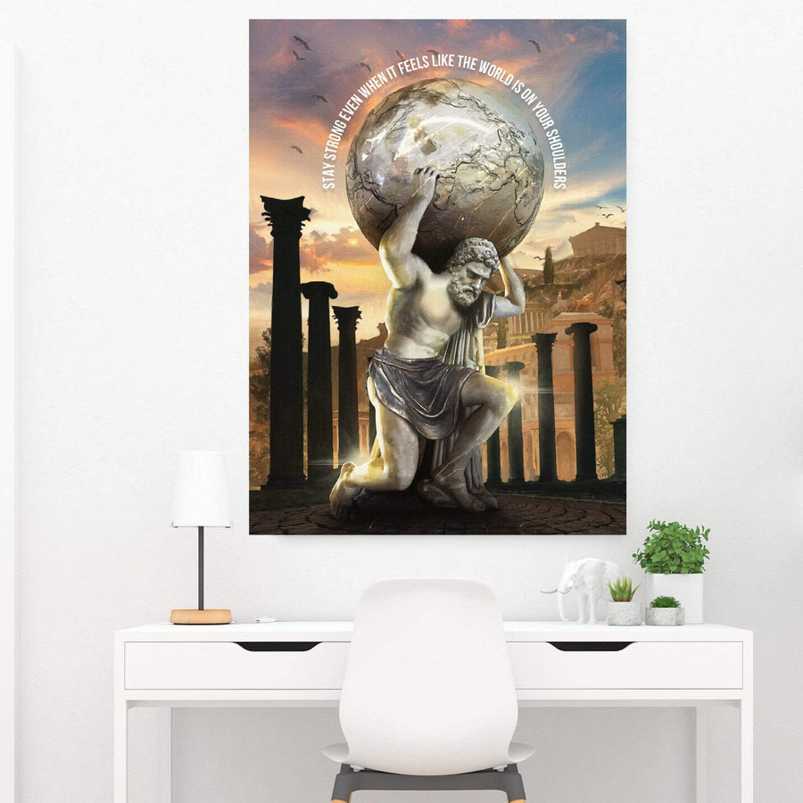Atlas Strength - Quote Clock Canvas