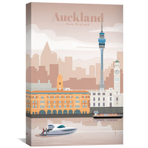 Auckland Canvas - Studio 324 Art 30 x 45cm / Unframed Canvas Print Clock Canvas