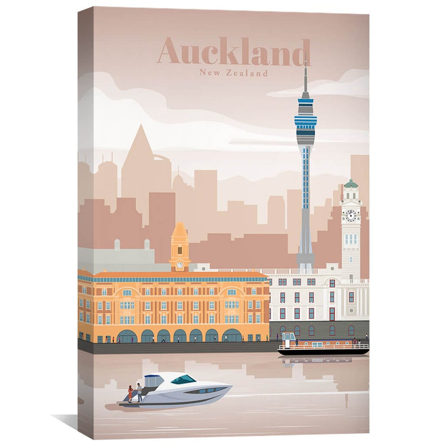Auckland Canvas - Studio 324 Art 30 x 45cm / Unframed Canvas Print Clock Canvas