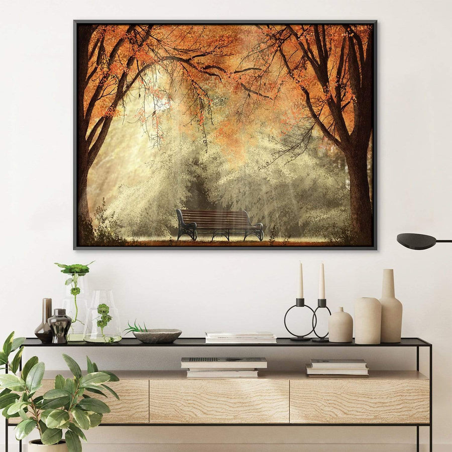 Autumn Bench Canvas Art Clock Canvas