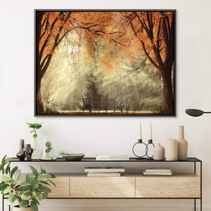 Autumn Bench Canvas Art Clock Canvas