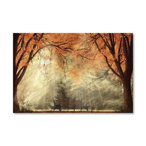Autumn Bench Canvas Art Clock Canvas