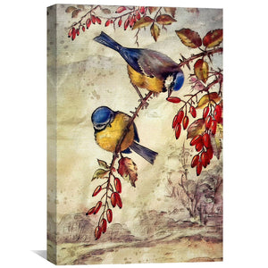 Autumn Bluebirds Canvas Art Clock Canvas
