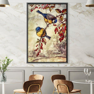 Autumn Bluebirds Canvas Art 30 x 45cm / Unframed Canvas Print Clock Canvas