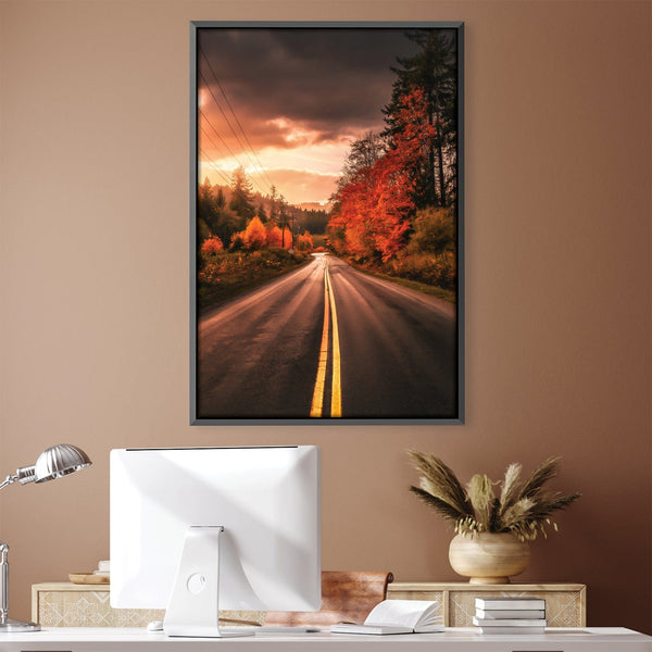 Autumn Drives Canvas Art 30 x 45cm / Unframed Canvas Print Clock Canvas
