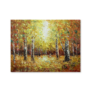 Autumn Elegance Oil Painting Oil Clock Canvas