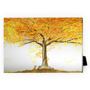 Autumn Fox Desktop Canvas Desktop Canvas 18 x 13cm Clock Canvas