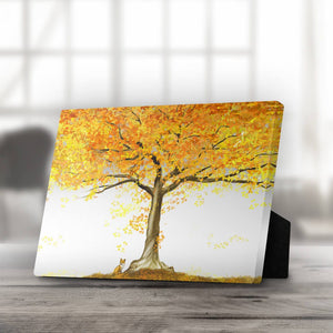 Autumn Fox Desktop Canvas Desktop Canvas 25 x 20cm Clock Canvas