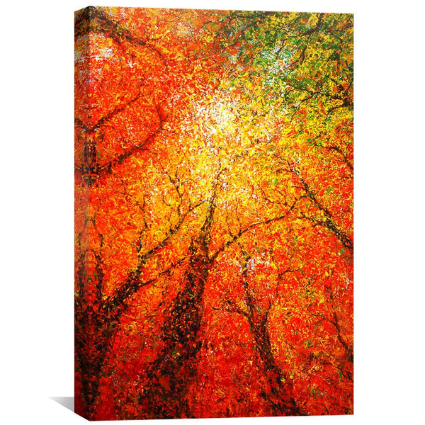 Autumn Glimmer Canvas Art 30 x 45cm / Unframed Canvas Print Clock Canvas