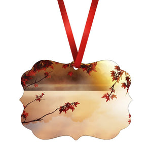 Autumn Lake Ornament Christmas Ornament Victorian 10.8 x 8cm Clock Canvas