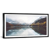 Autumn Lake Print Art 50 x 25cm / Unframed Canvas Print Clock Canvas